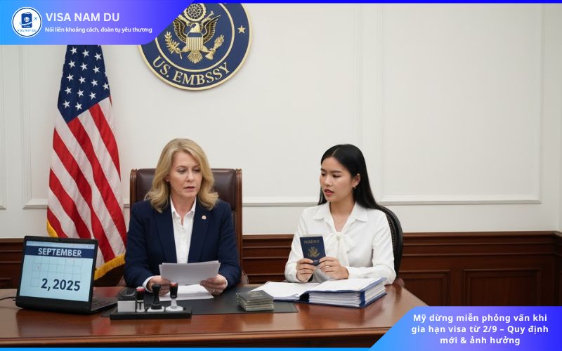 Mỹ dừng miễn phỏng vấn khi gia hạn visa từ 29 _ Quy định mới & ảnh hưởng