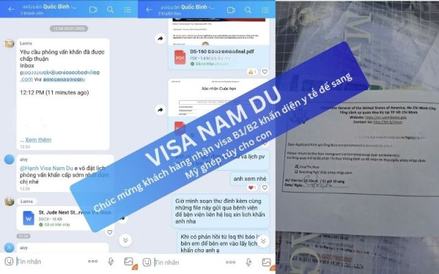 Chúc mừng khách hàng nhận visa B1B2 khẩn diện y tế để sang Mỹ ghép tủy cho con